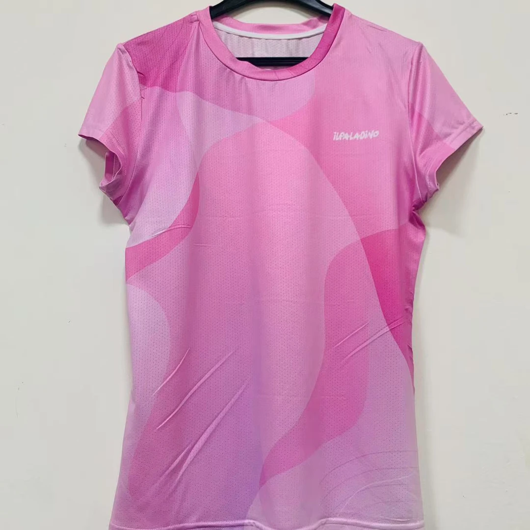 SQ 1110【粉色几何排汗短袖】凉感骑行自行车速干吸湿排汗运动内搭