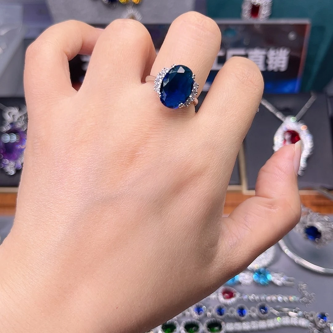 蓝宝石颈饰银S925镶嵌x b 25