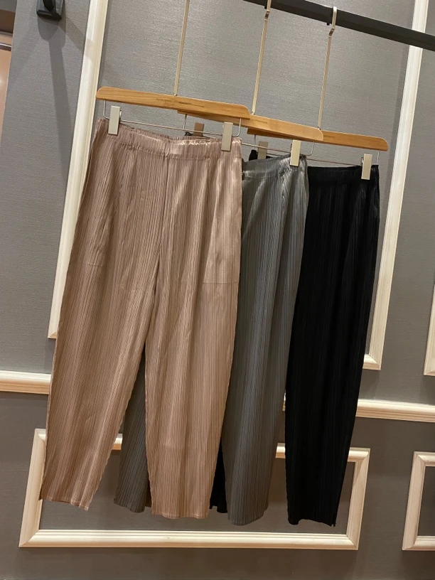 欧都梦·日系柜款复古宽松销售松紧腰九分哈伦裤 812000