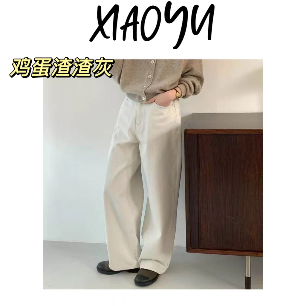 250220【鸡蛋渣渣灰】S韩系eg新款直筒牛仔裤显瘦百搭牛仔休特调