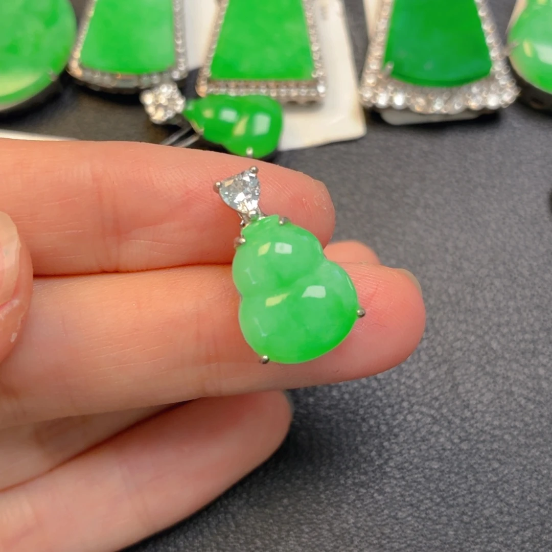 翡翠银S925镶嵌吊坠(不含链)