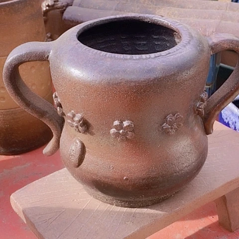 紫砂花盆口11高度15瑕疵随机一个