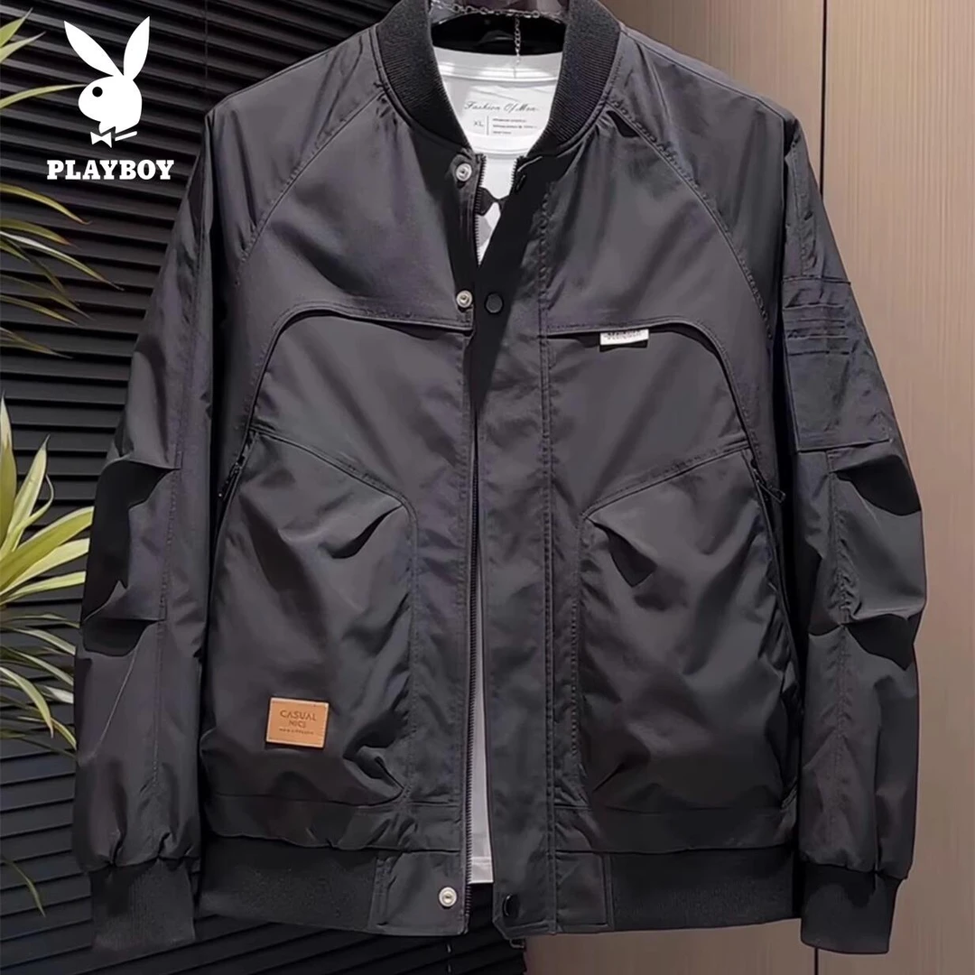 PLAYBOY/花花公子棒球服外套男士2025潮流休闲飞行员夹克秋装工装