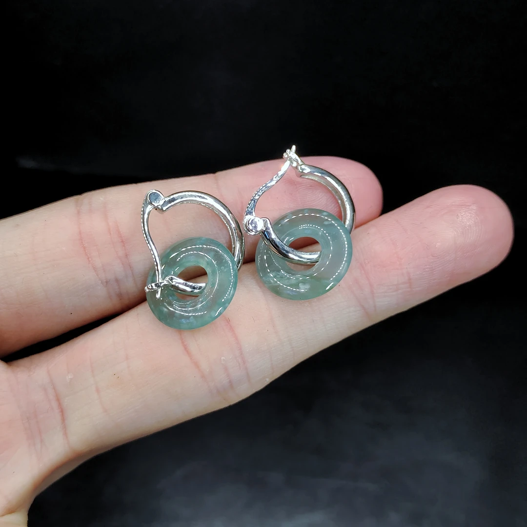 【东北哥精选】翡翠甜甜圈耳夹GS