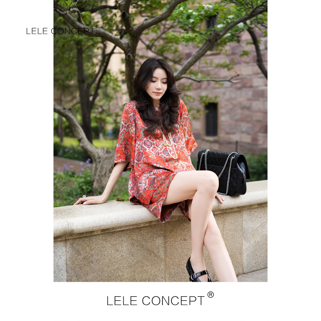 LELE CONCEPT丨个性设计师款花纹短裤套装T0140