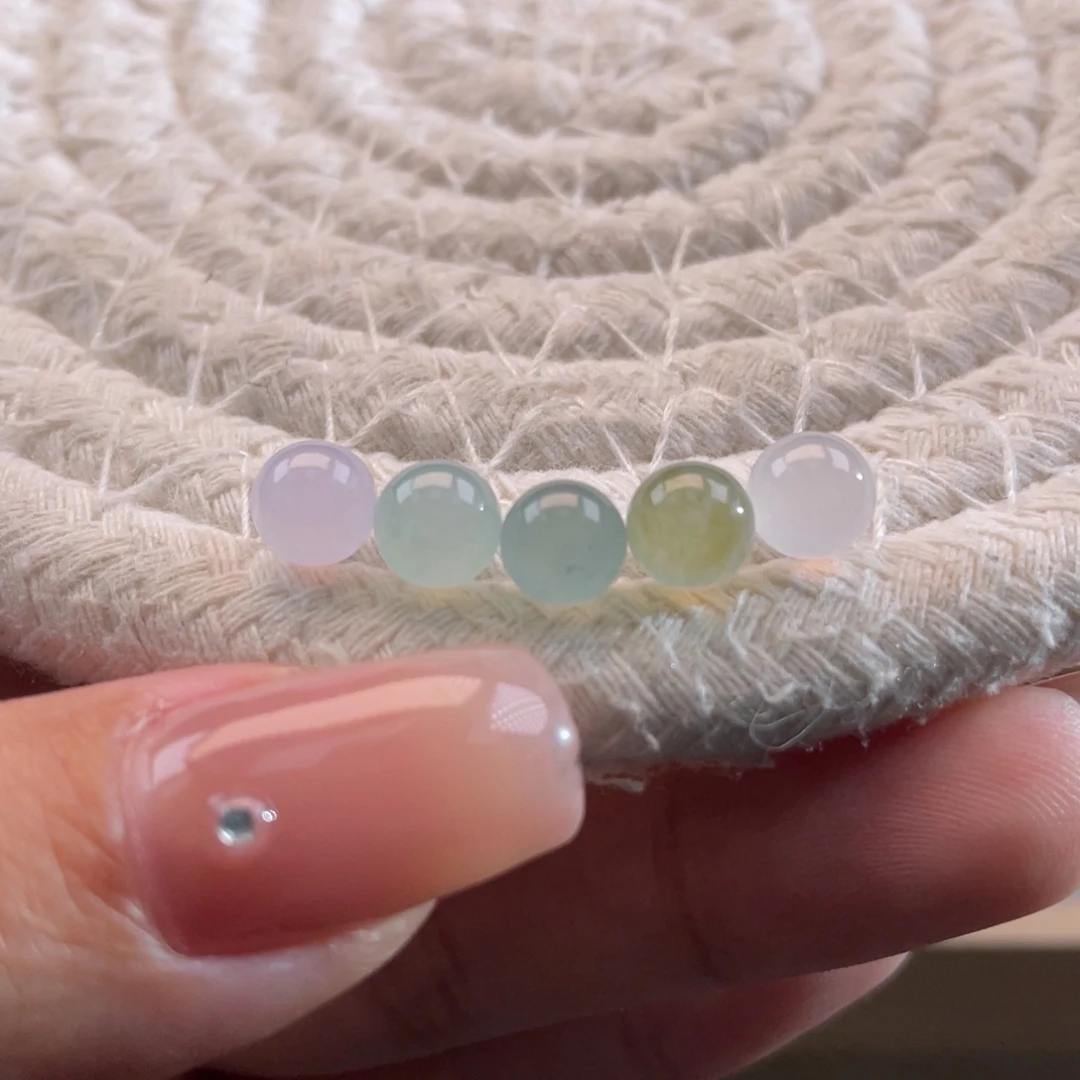 未镶嵌定制翡翠天然缅甸翡翠a货冰玛卡龙一组6.5左右