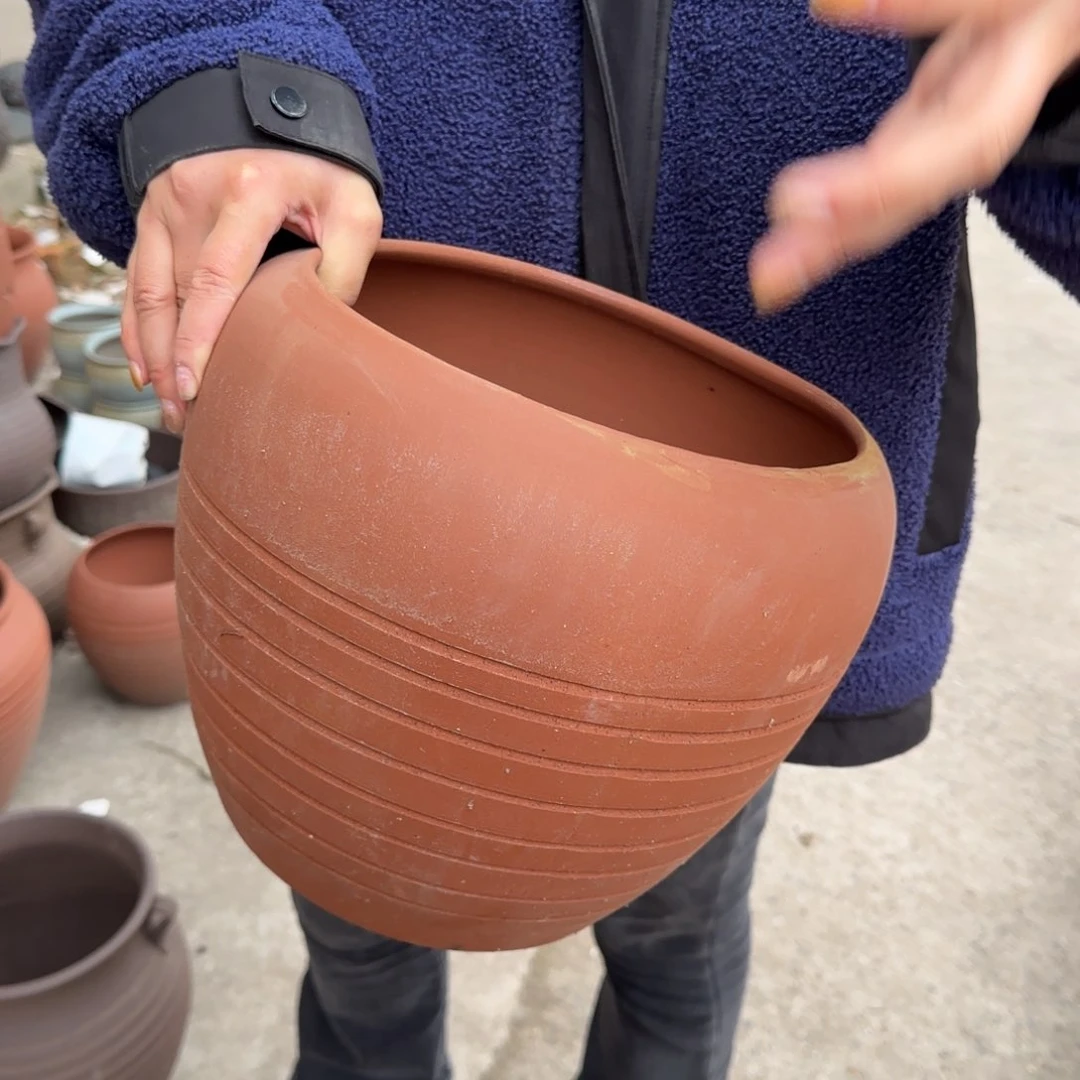 紫砂花盆口25高25宜兴紫砂瑕疵口硌皮