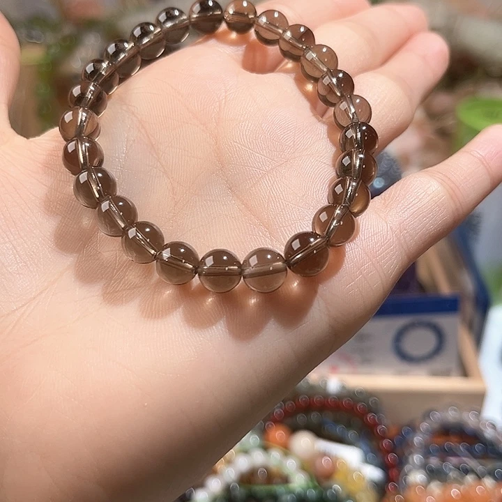 烟晶手链未镶嵌西*茶水晶953