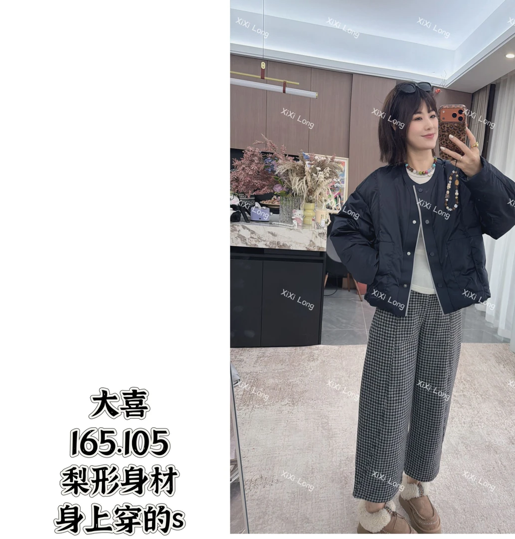 大喜 | 秋冬撞色拼接型格新生圆领设计感女士90羽绒