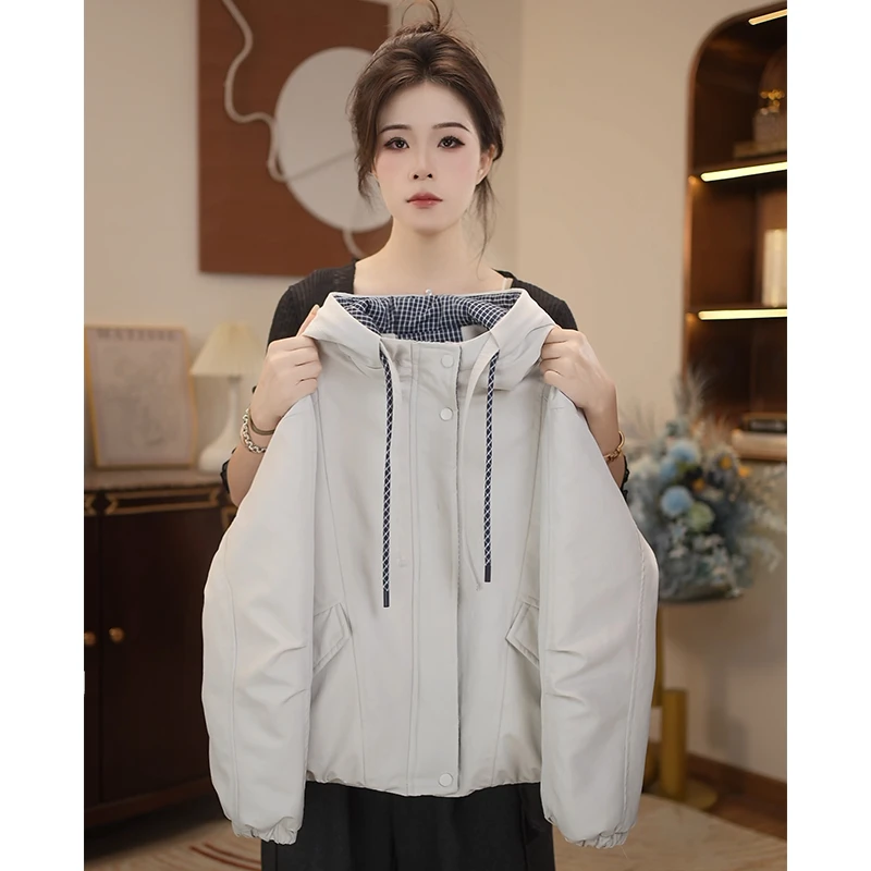 女童冬季加绒棉服外套2025冬季新款女孩中大童连帽棉服外套Q63311