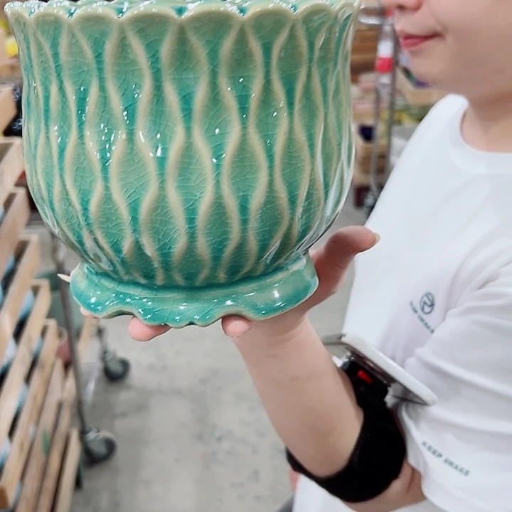 有孔.凑满10元发货多肉陶瓷花盆！