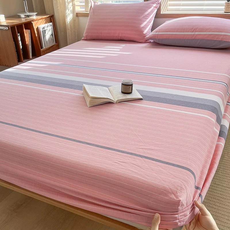 小华约150*200粉色条纹款单床笠