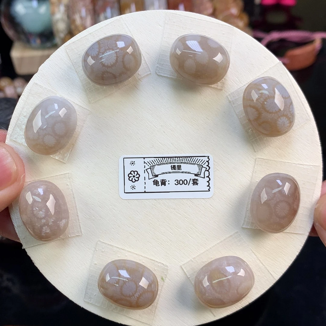 【闪购商品】颈饰未镶嵌硅化珊瑚（珊瑚玉）115号灰咖色豹纹