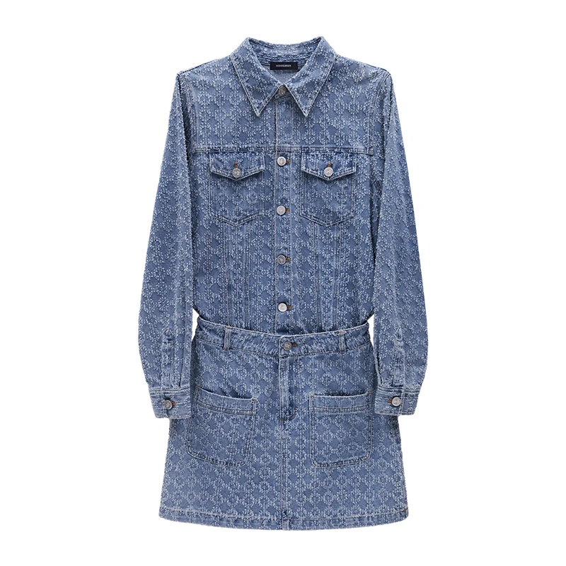 NONHUMAN蚂蚁提花牛仔连衣裙