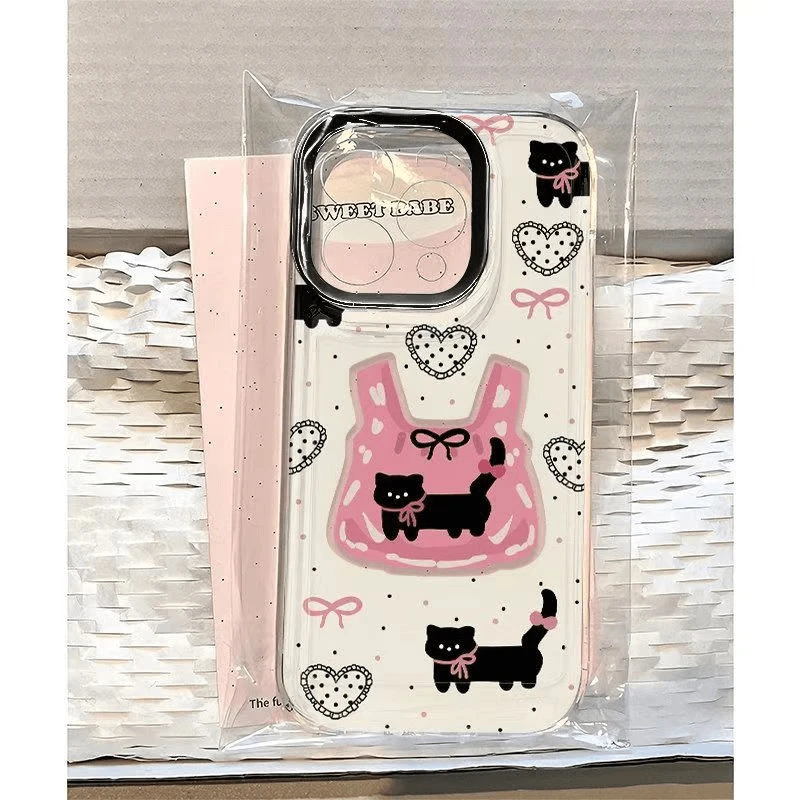 布袋黑猫适用苹果16PROMAX手机壳iPhone15plus软壳14卡通13趣味xs