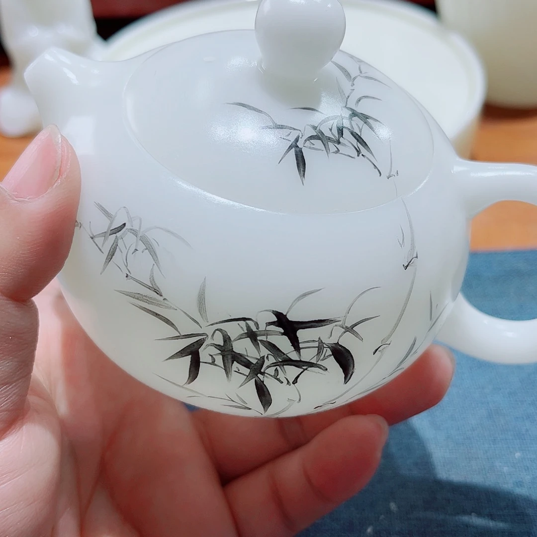 陶瓷素烧璞玉190cc手绘111