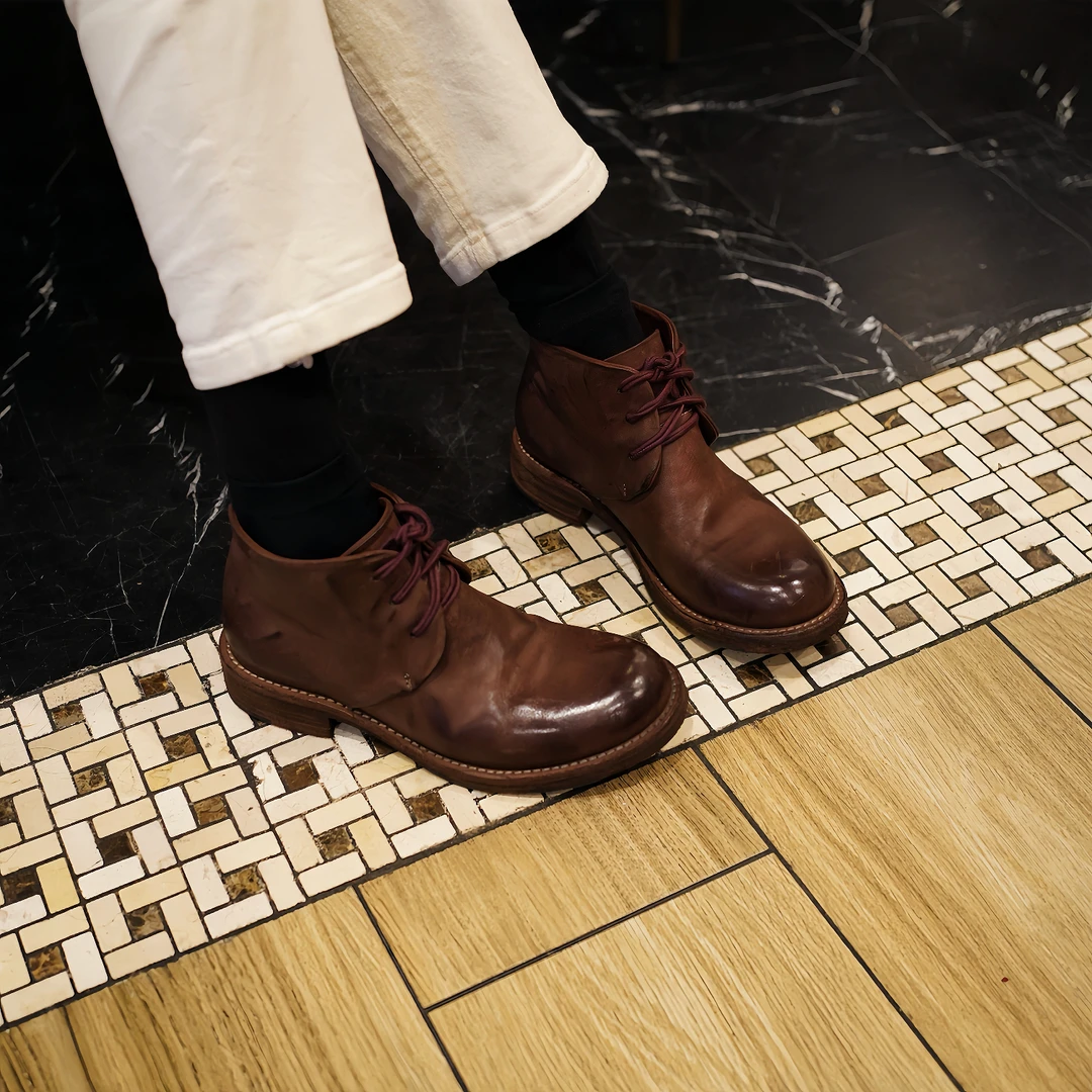 【西部印像】（美式复古）手工皮具意大利百搭厚底马腰皮马丁-11016