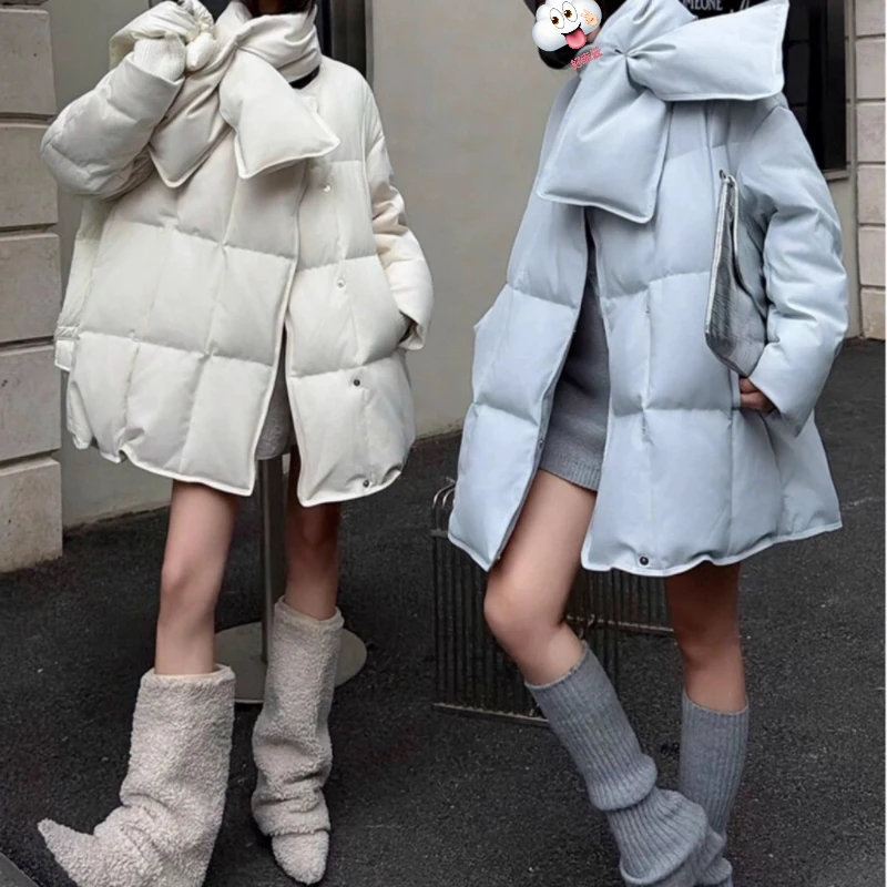 设计感中长款羽绒外套