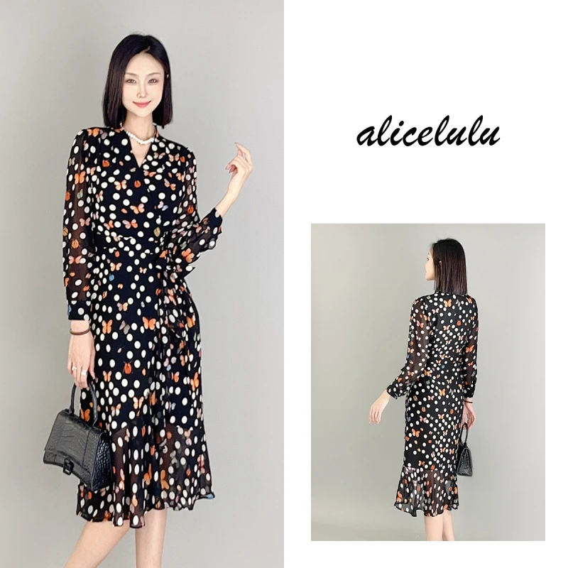 6 alicelulu “蝴蝶波尔卡”连衣裙 优雅波点 轻盈飘逸S1034107L
