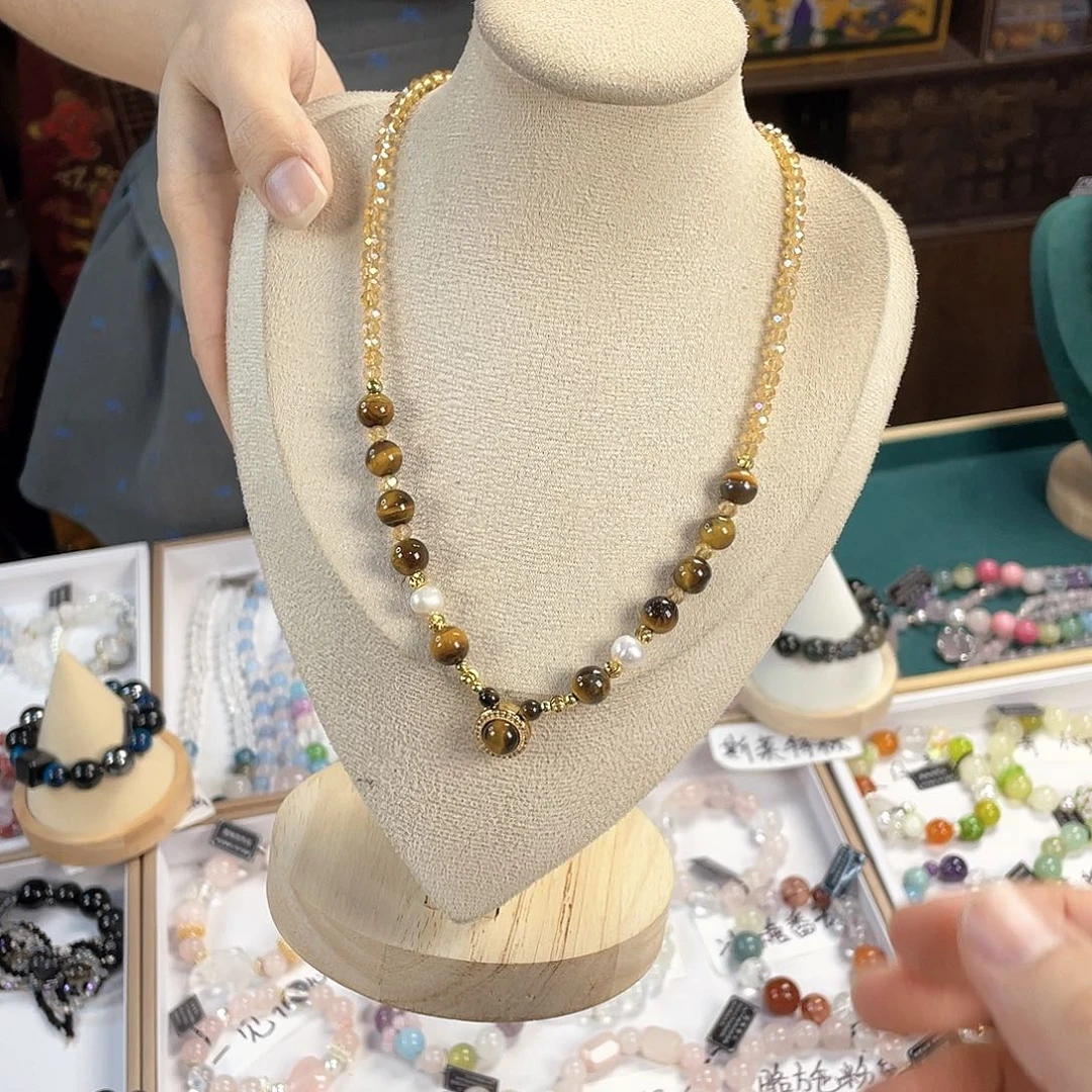 水晶手链银S925镀金镶嵌