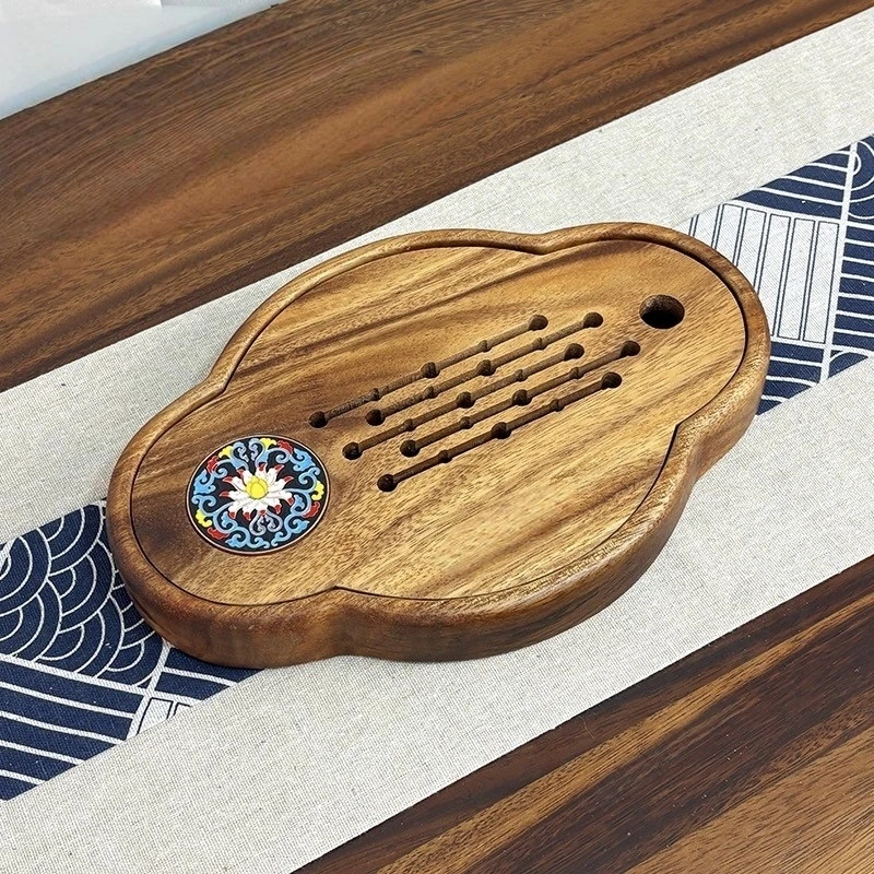 【三用式】南美胡桃木珐琅云朵茶盘28*19*4cm HTCP-53