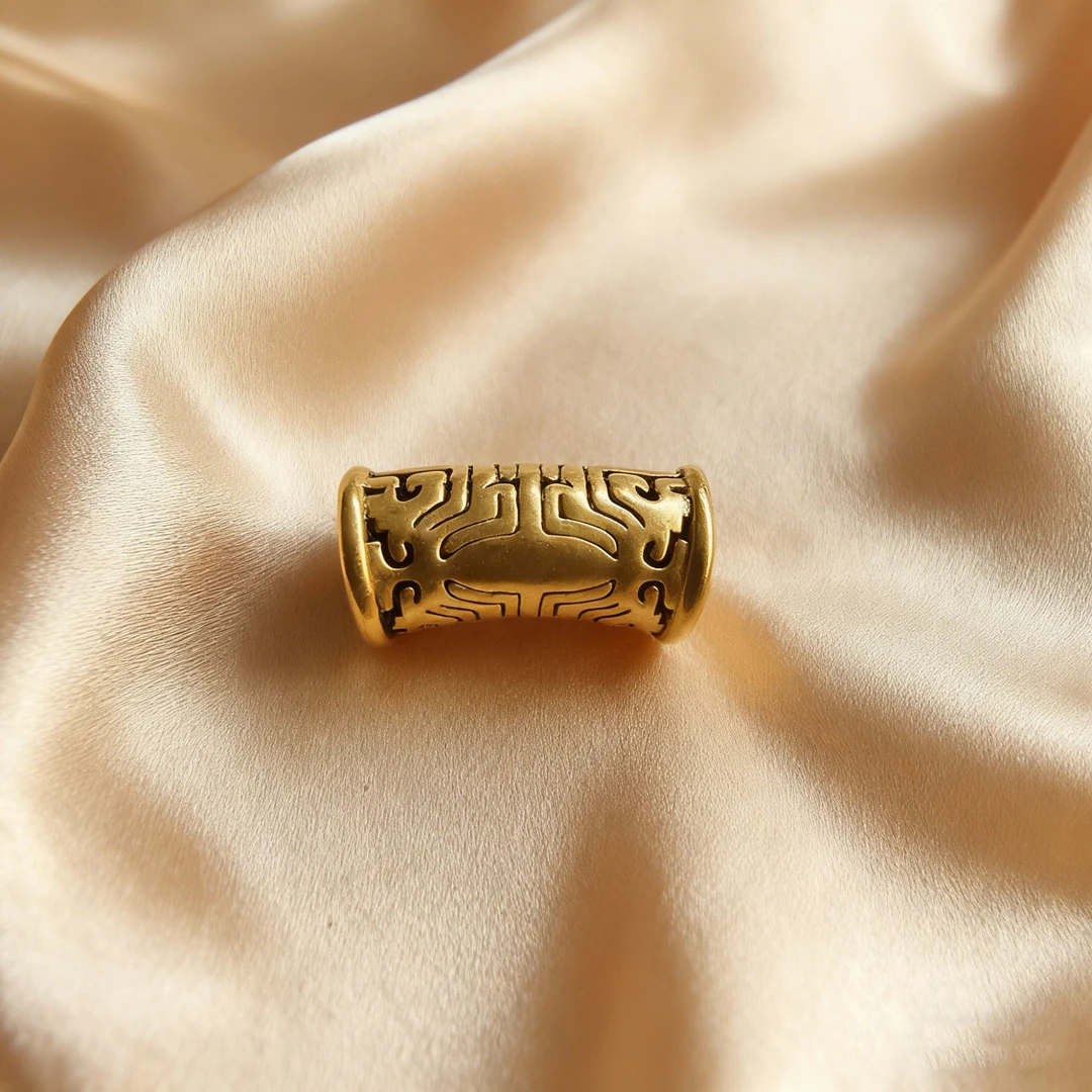 【黄金】足金999饕鬄弯管 珐琅 XTN122