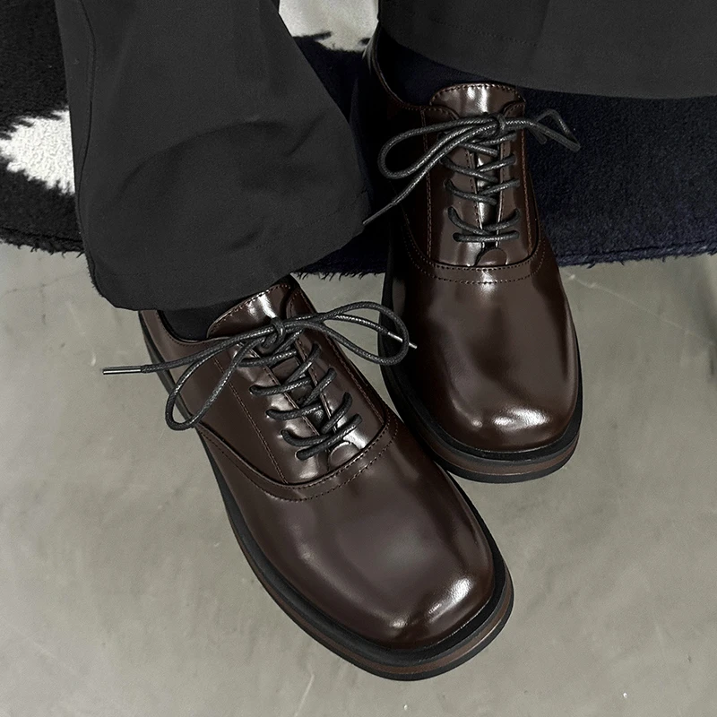 Cleanfit方头德比鞋男士秋冬加绒保暖增高英伦风商务正装公务皮鞋