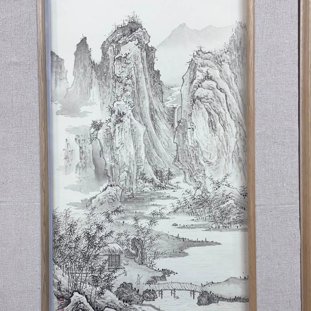 国画手绘国画精品山水，天津张通
