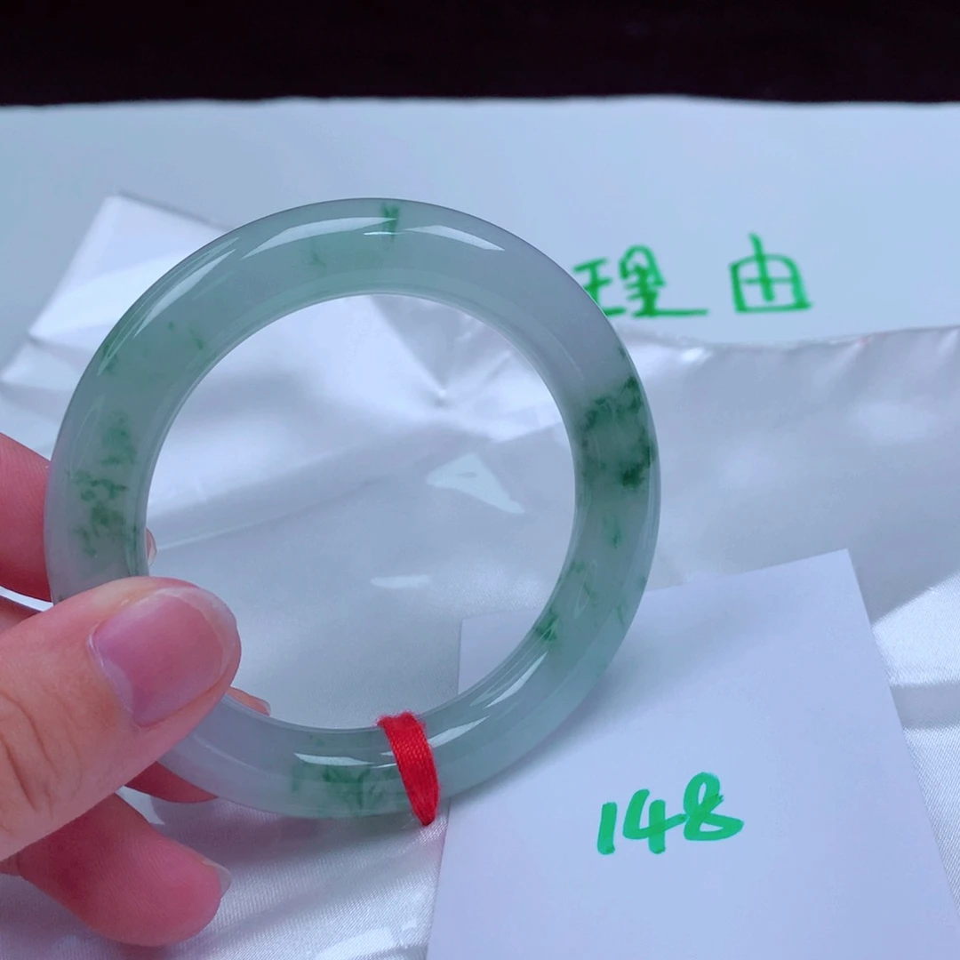 未镶嵌手镯翡翠缅甸天然A货翡翠手镯52.6圆条