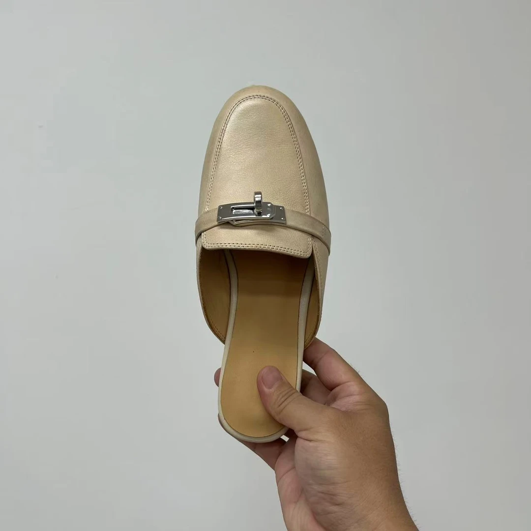 穆勒托半拖鞋真皮头层牛皮201A-12