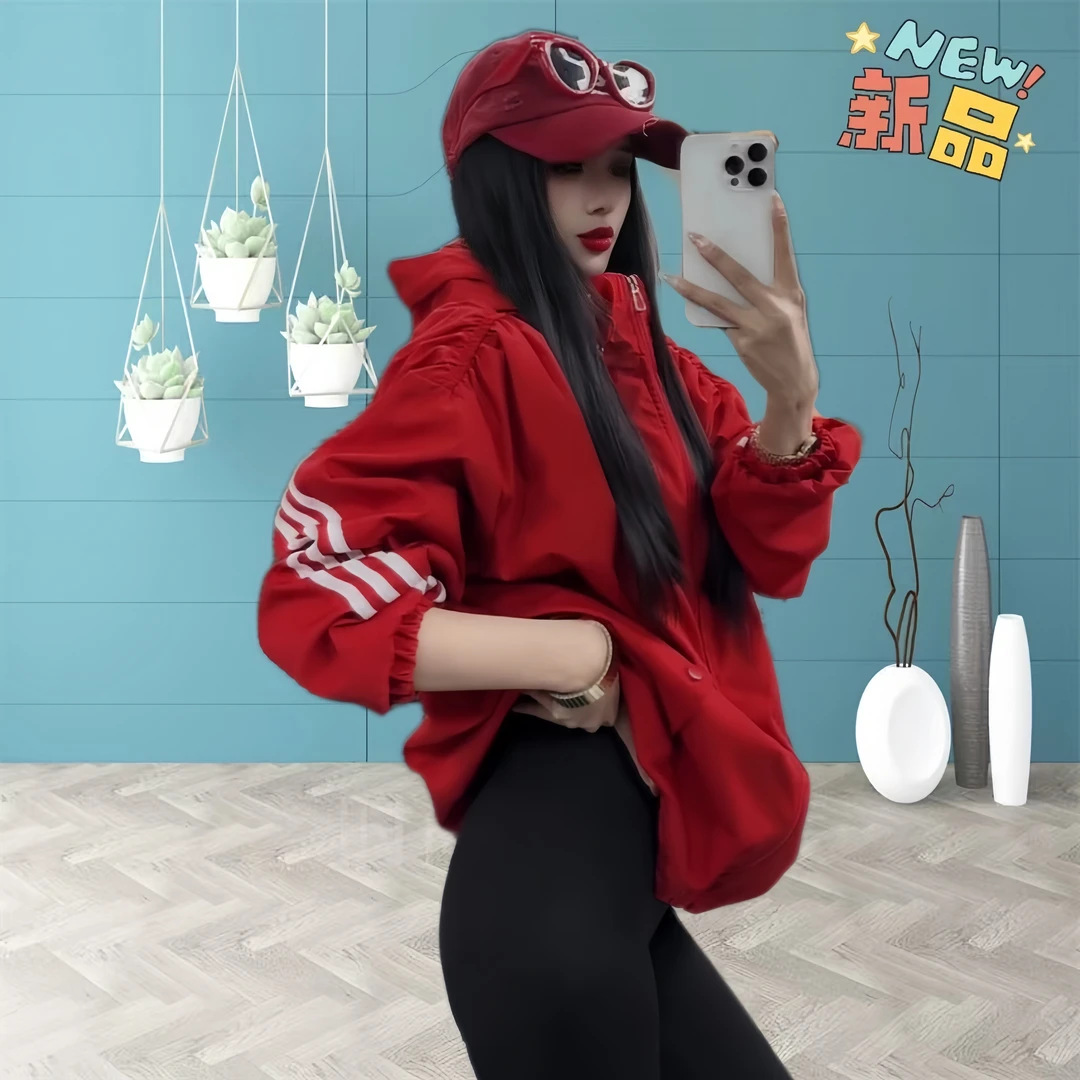 欧货洋气冲锋衣外套女2025春秋新款时尚减龄百搭宽松显瘦休闲上衣