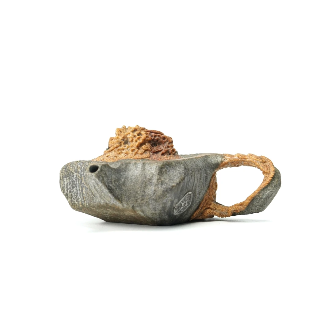 【四方聚宝】手凿随形手工茶壶泡茶壶天然冰碛岩高端茶具送礼自用