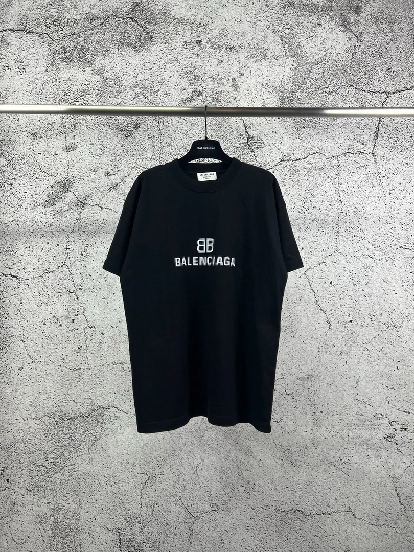 未使用 Balenciaga/巴黎世家 模糊马赛克T恤/XS.M码/RN0287RB0047