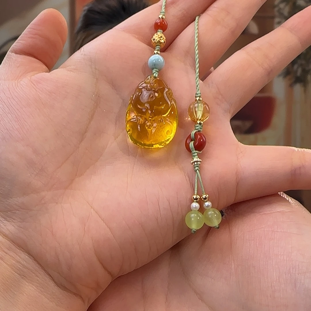 蜜蜡未镶嵌吊坠(赠链)