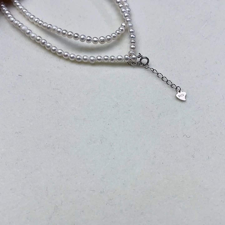 银S925镶嵌颈饰淡水珍珠卡4➕极光冷白炫彩