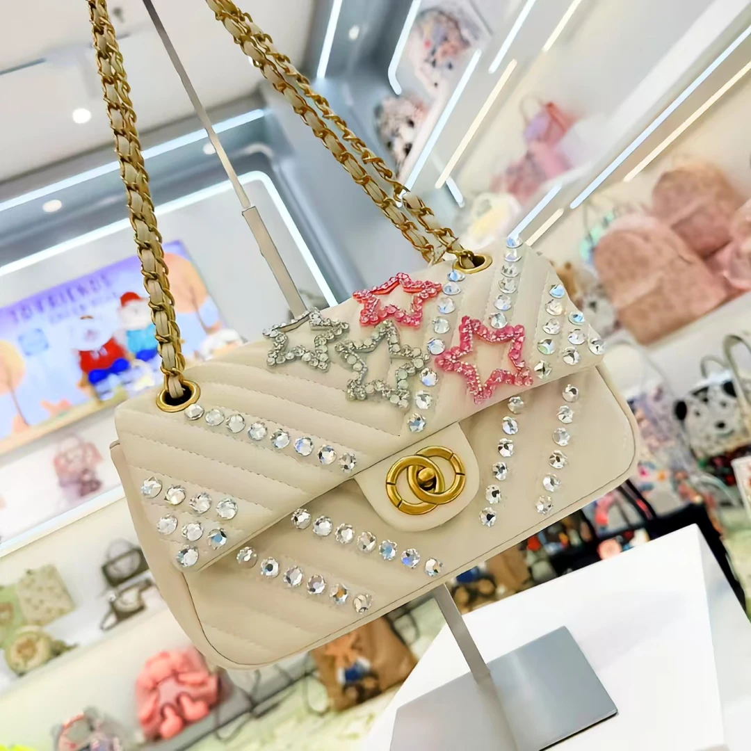 小田姐姐  【曾曾】手工高定带钻星星手提斜跨包  A10055 G009
