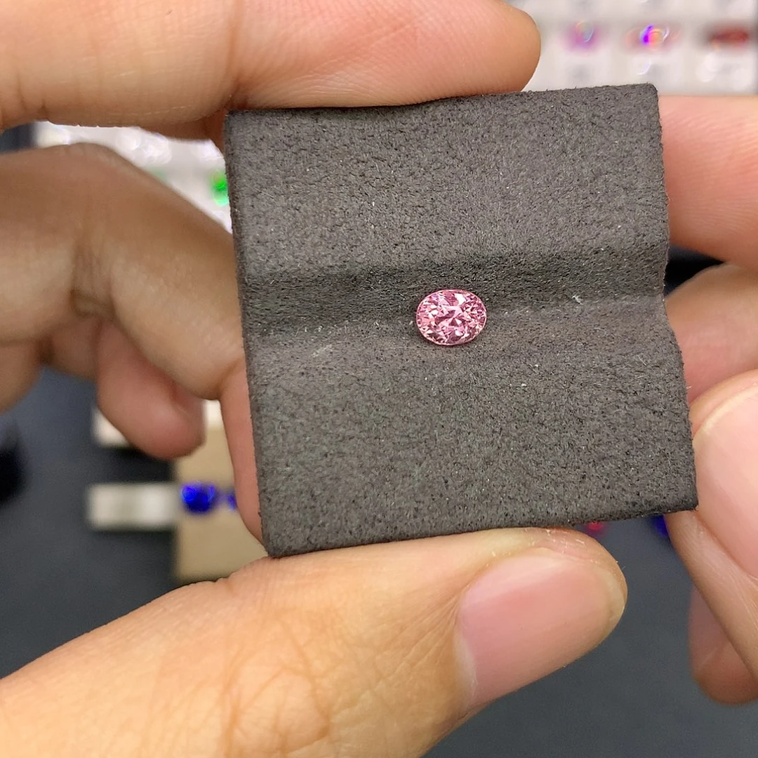 彩色蓝宝石裸石74分grc大证帕帕拉恰