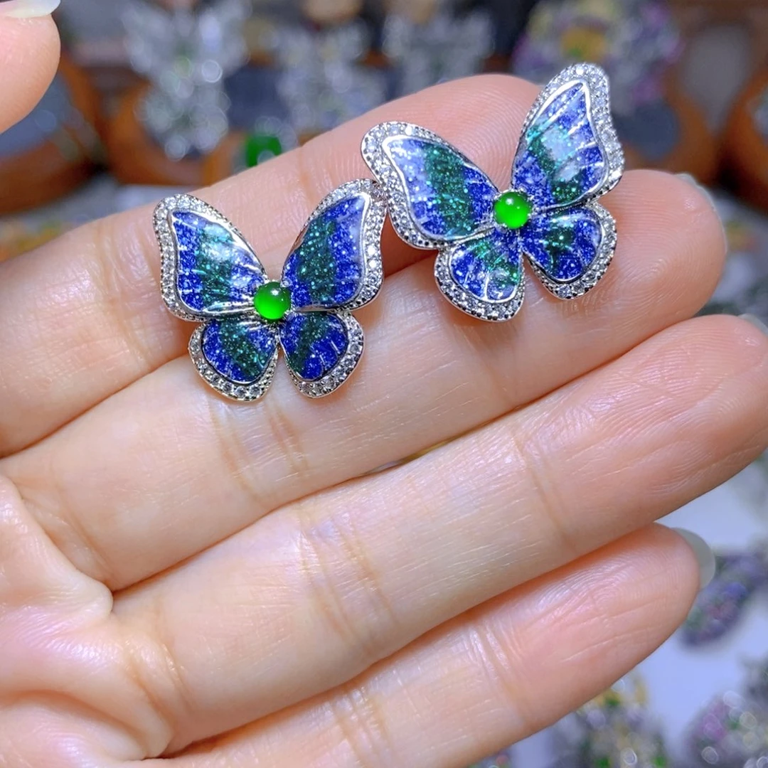 翡翠颈饰银S925镶嵌天然翡翠