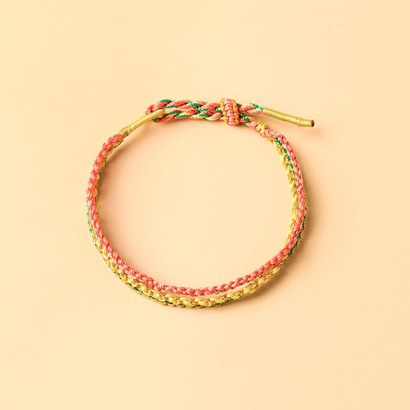 五彩2025本命年男女编织情侣手绳手工儿童红绳端午节手链礼物C