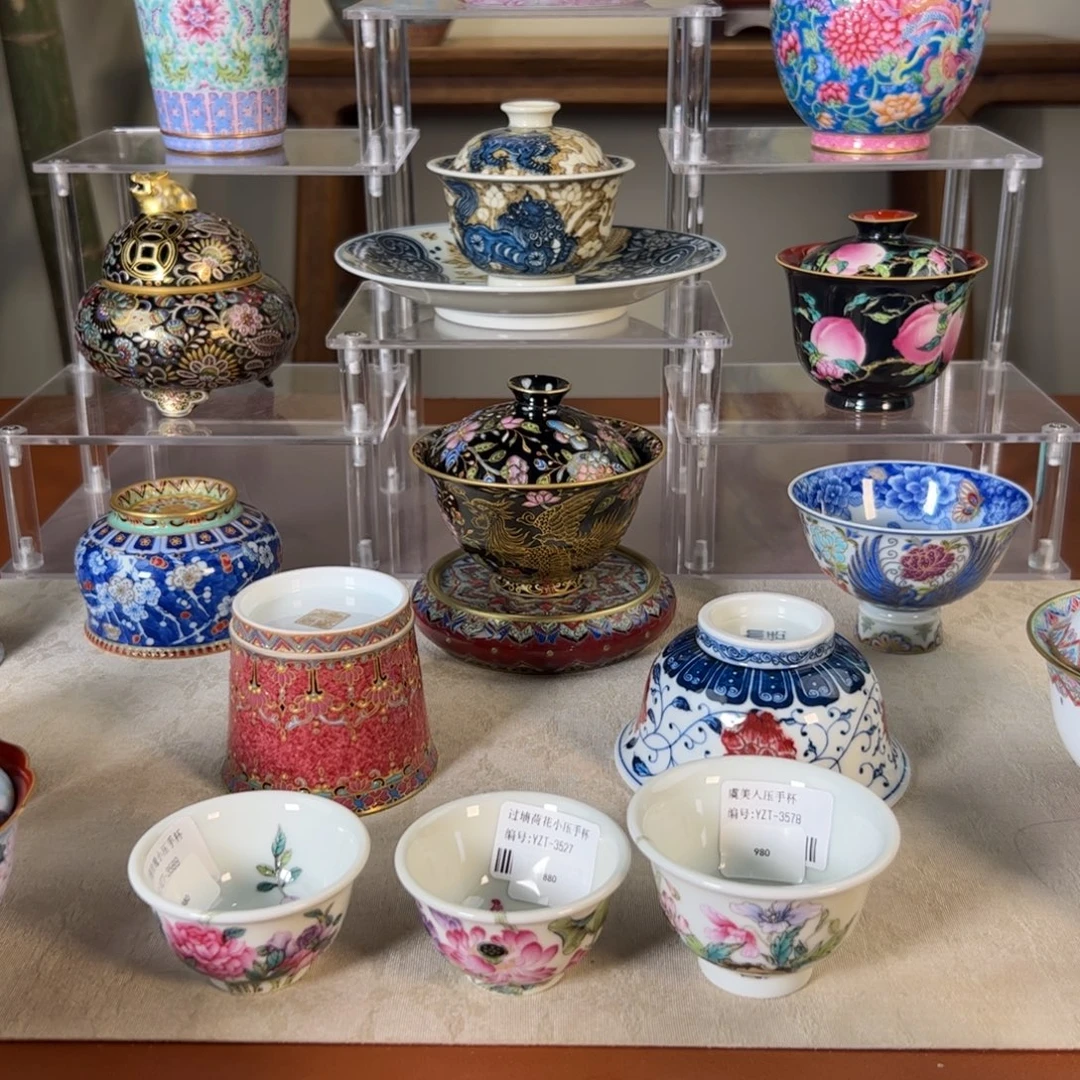 清***雨纯手工手绘 高端茶器