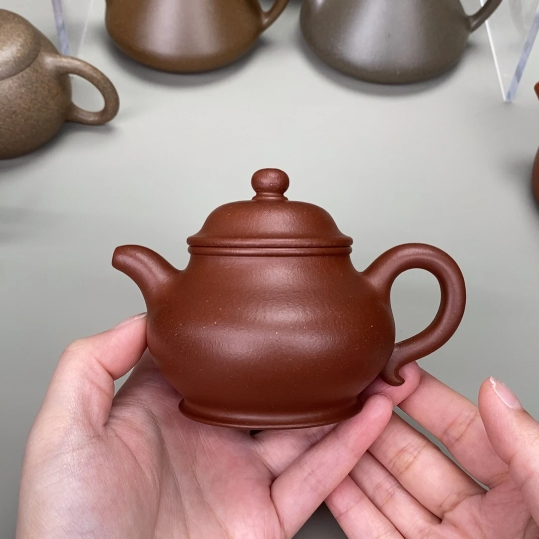 紫砂茶壶羊角山潘壶半手150cc
