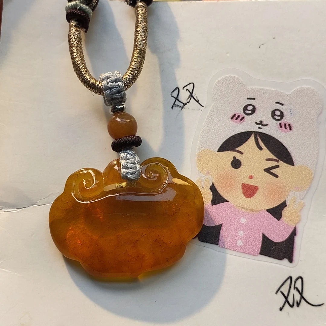 定制琥珀未镶嵌如意锁