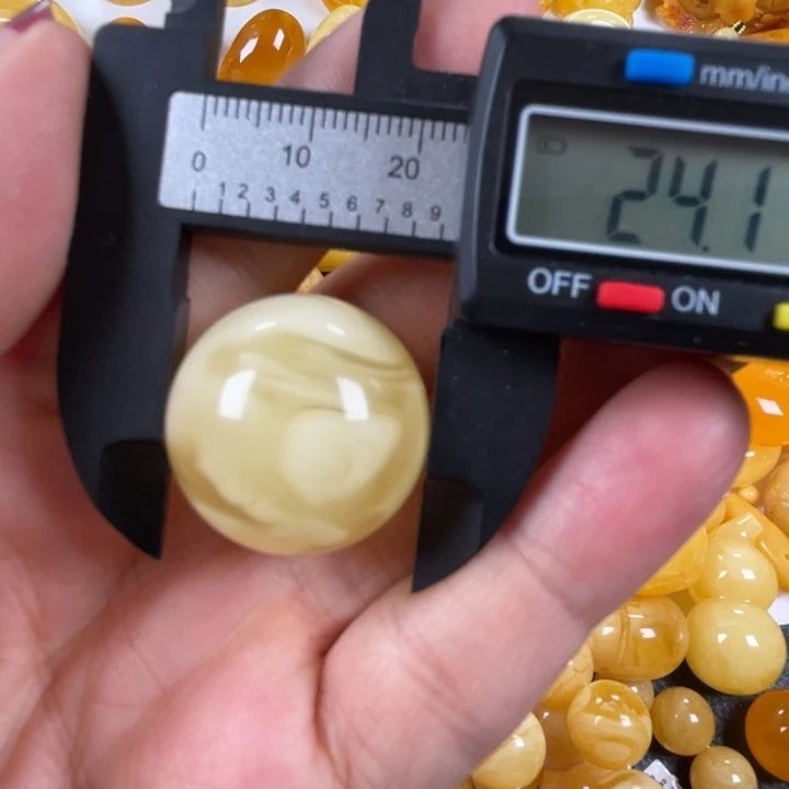 裸石蜜蜡未镶嵌蜜蜡有瑕圆珠