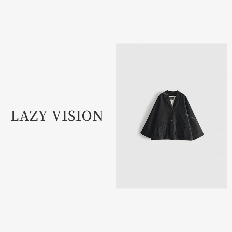 LAZYVISION-复古时尚阔版女士西装外套薄款休闲小西服ZMD-20919@