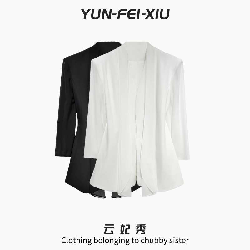 云妃秀大码女装外套气质时尚百搭舒适减龄显瘦微胖西服夏季76020