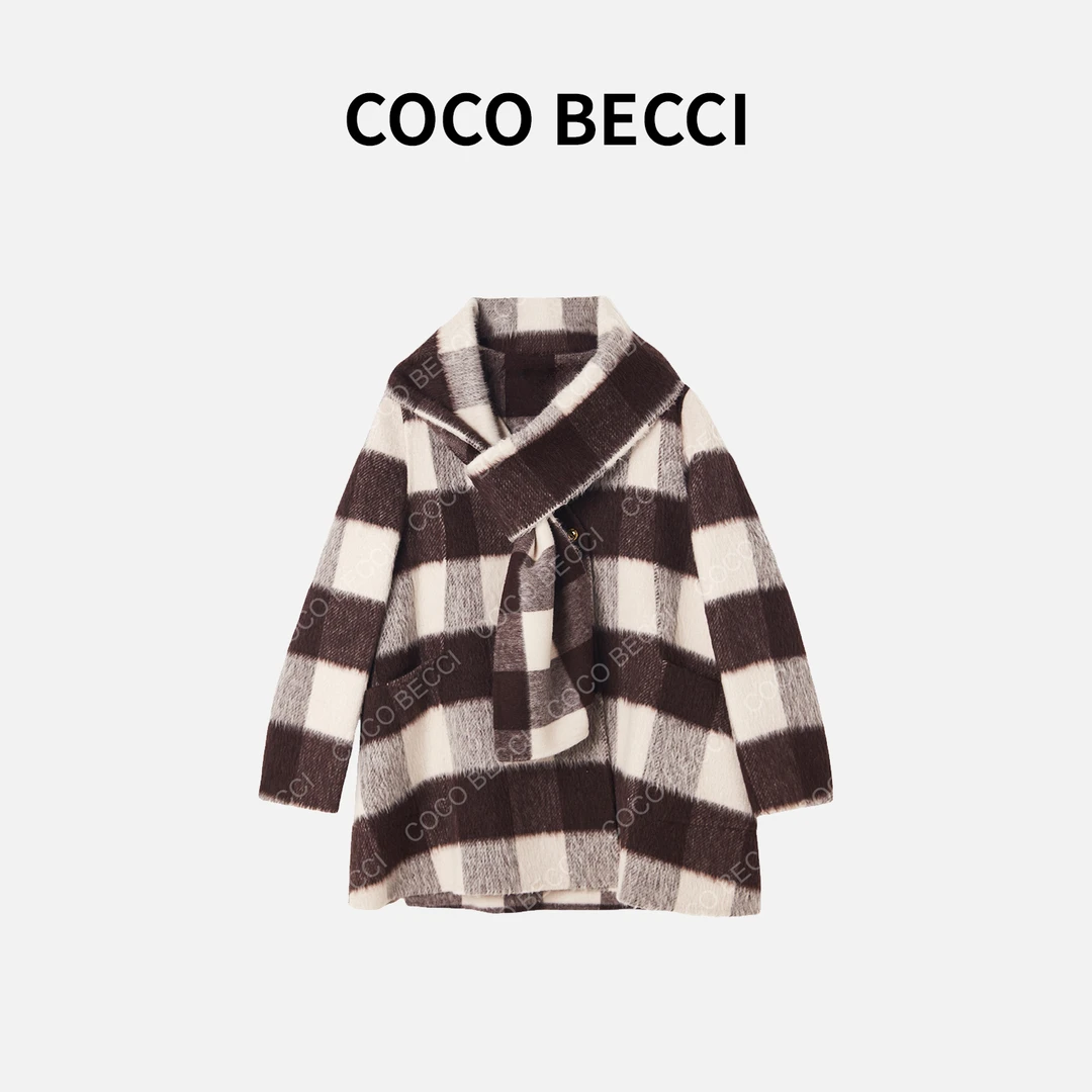 COCO BECCI【莫妮卡大衣】时尚格纹外套YT24YW000013
