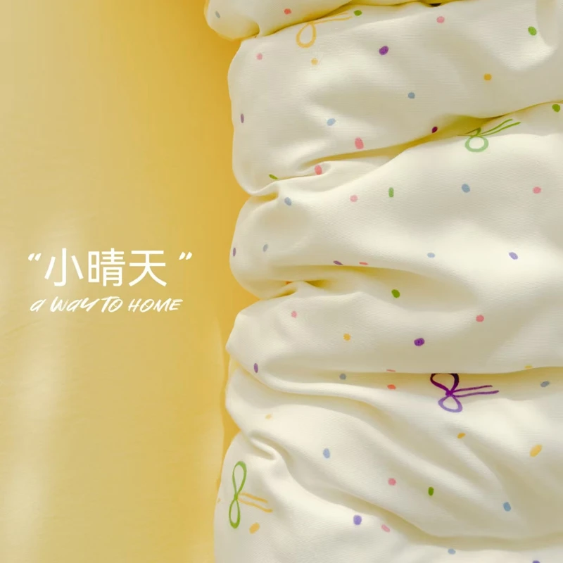 2025秋冬新款针织双层纱小清新家用卧室柔软床单四件套超柔