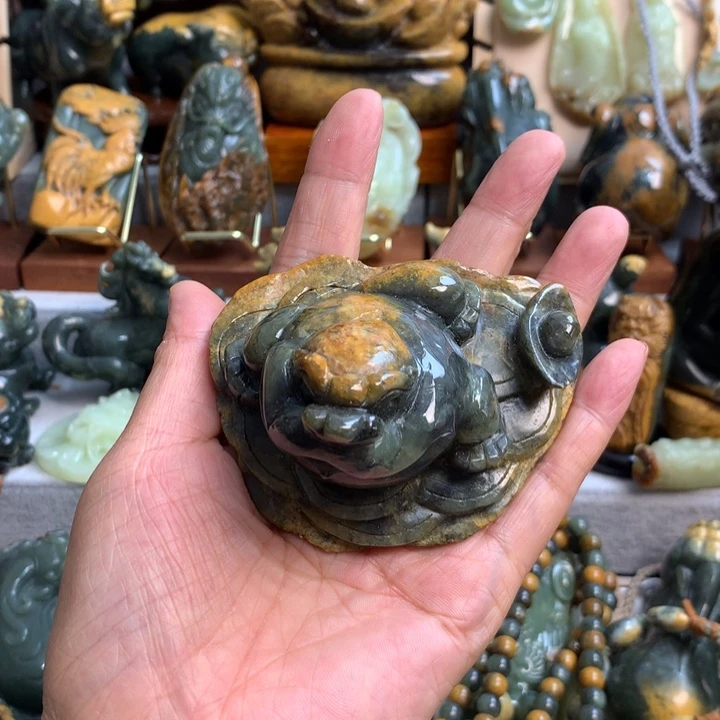 岫岩河磨玉（透闪石质玉）手把件未镶嵌柒*柒