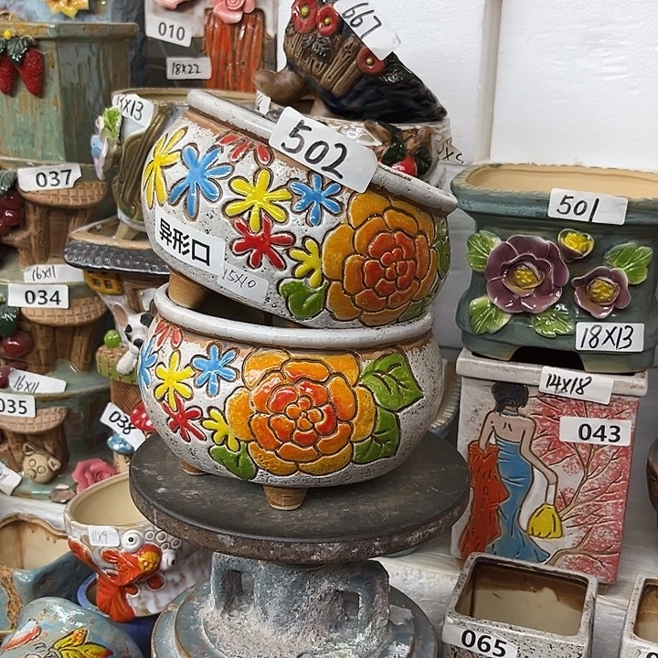 粗陶材质多肉花盆