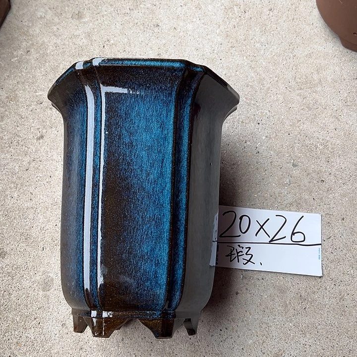 紫砂花盆宜兴紫砂花盆瑕疵脚嗑釉色不均匀铁子